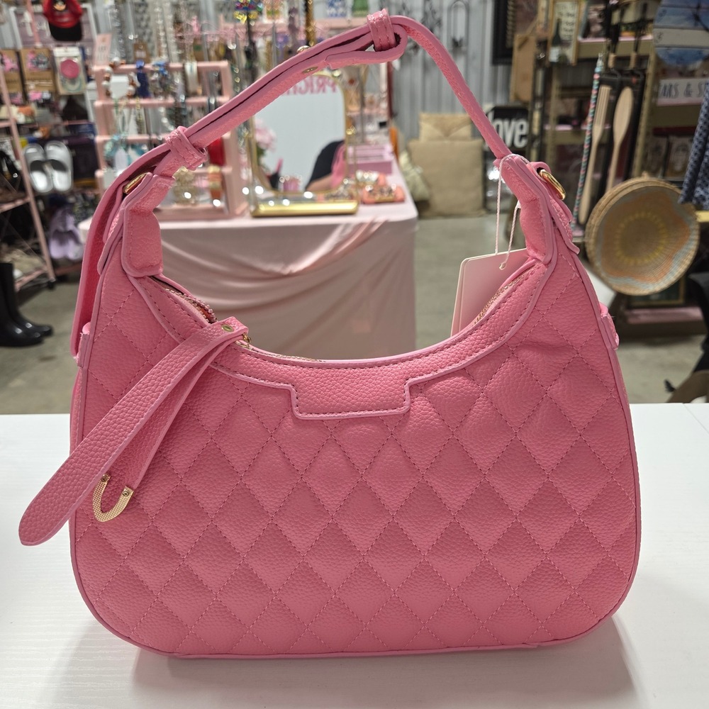 Pink Quilted Hobo Bag and Wallet 2-in-1 Set New - Picture 2 of 7